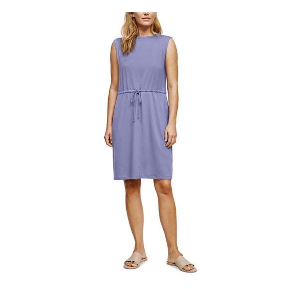 EILEEN FISHER Womens Light Blue Stretch Raglan Sleeve Crew Neck Above The Knee Shift Dress